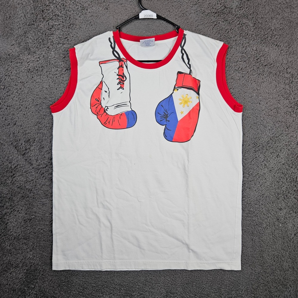 Manny Pacquiao Best Pound for Pound Boxer Tank Top Mens 2XL White Philippines